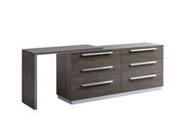 Venezia 6 Drawer Double Chest with Dresser Extension - Silver Birch