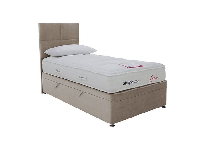 Sleepeezee - Jessica Side Ottoman Divan Set - Single - Joshua Latte