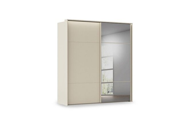 Rauch - Haven 210cm 2 Door Slider Wardrobe with 1 Glass Door, 1 Mirror Door and Lights