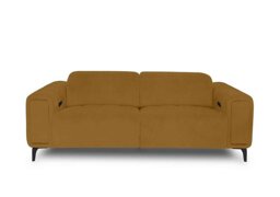 Elphaba Fabric 3 Seater Power Recliner Sofa with Storage Arms - Opulence Saffron