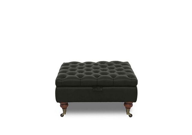 Columbus Leather Large Storage Footstool with Castors