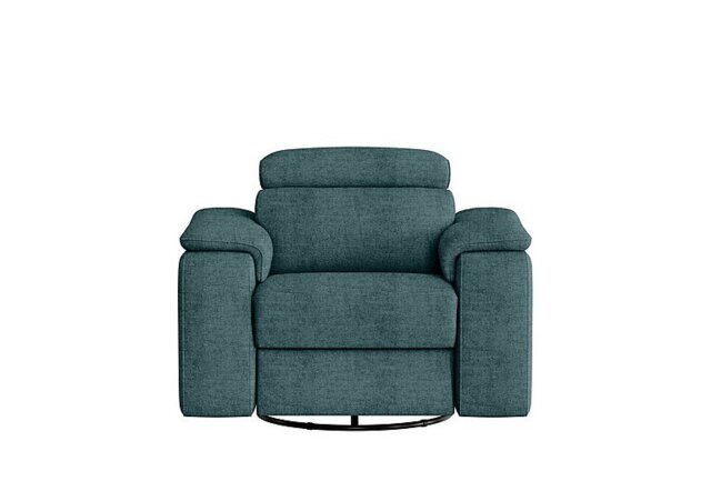 Nicoletti - Davide Fabric Swivel Rocker Power Recliner Chair - Baobab Blue