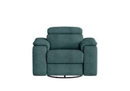 Nicoletti - Davide Fabric Swivel Rocker Power Recliner Chair - Baobab Blue
