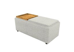 G Plan - Fabric Storage Bench Tray Stool - Waffle Taupe