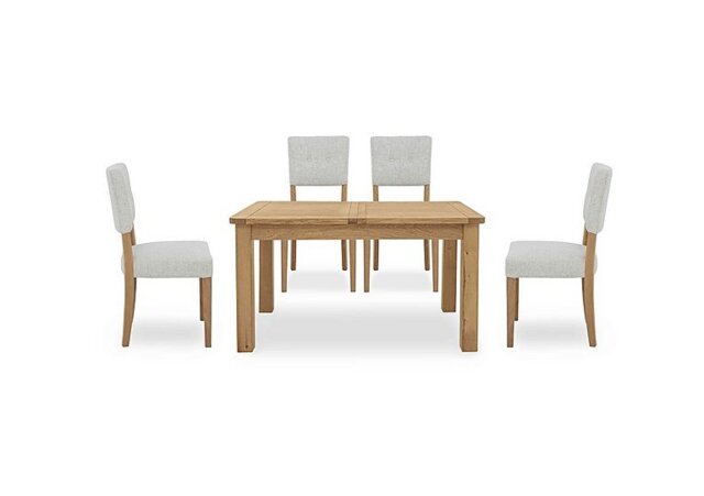 Furnitureland - Augusta Small Rectangular Extending Dining Table and 4 Open Back Upholstered Chairs