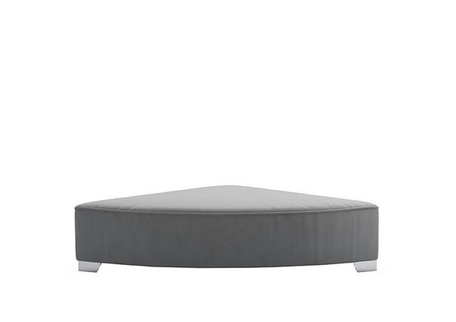 The Lounge Co. - Isobel Fabric Wedge Footstool - Koala Cub with Chrome Feet