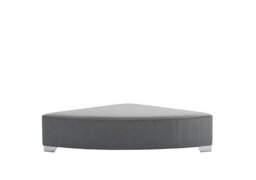 The Lounge Co. - Isobel Fabric Wedge Footstool - Koala Cub with Chrome Feet