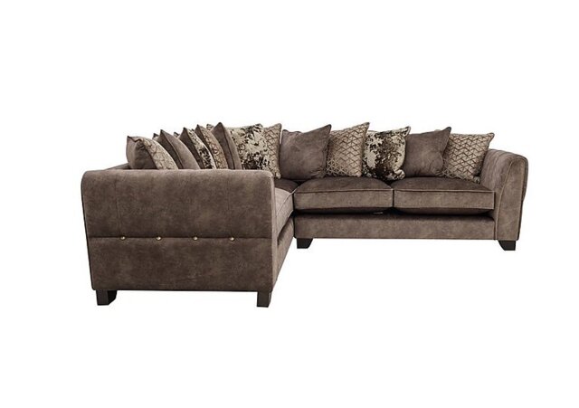 Mariah Small Fabric Scatter Back Left Hand Facing Corner Sofa - Dapple Chocolate