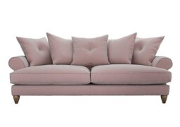 The Lounge Co. - Bronwyn 4 Seater Fabric Scatter Back Foam Fill Sofa With Washed Oak Feet - Cotton Candy
