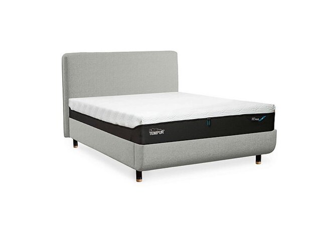 TEMPUR - Arc Disc Bed Frame with Form Headboard - King Size - Earl Grey with Oak Feet