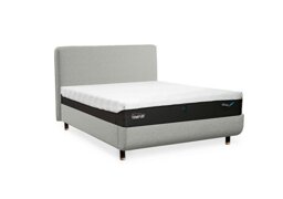 TEMPUR - Arc Disc Bed Frame with Form Headboard - King Size - Earl Grey with Oak Feet