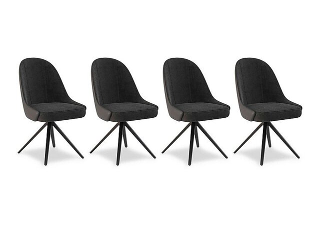 Jose Set of 4 Swivel Dining Chairs - Anthracite