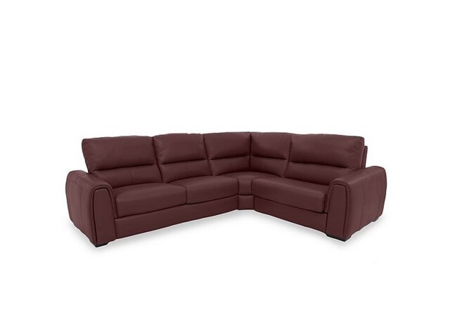 World of Leather - Flex NC Leather Small Right Hand Facing Corner Sofa Bed with Power Recliner and Storage Arms - NC Deep Red