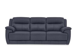 World of Leather - Touch 3 Seater BV Leather Sofa - BV Ocean Blue
