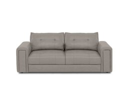 Goliath 3 Seater Leather Sofa with Storage Drawers - Lead Grey