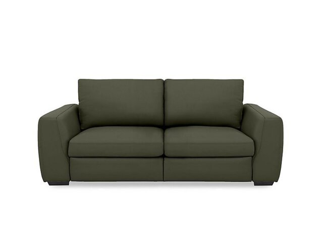 Dinky Leather 3 Seater Sofa with Power Recliner - Oslo Pine
