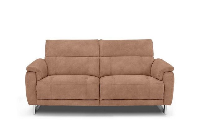 Moet 3 Seater Fabric Power Recliner Sofa with Telescopic Headrests - Dexter Sand