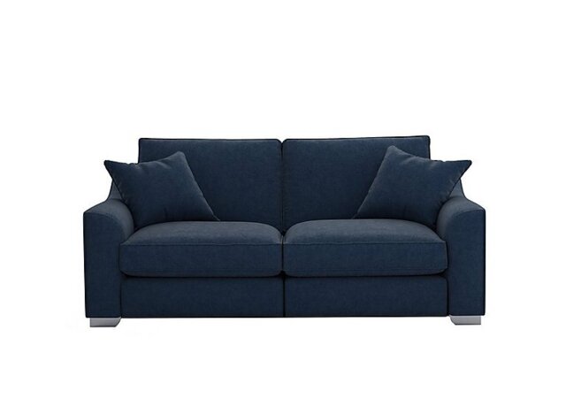 The Lounge Co. - Isobel 3 Seater Fabric Sofa - Damson Jam with Chrome Feet