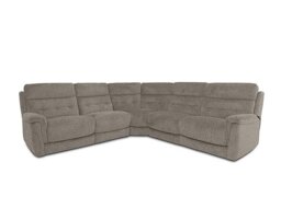 Springer Fabric Large Power Recliner Corner Sofa - Silver