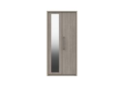 London Bedrooms - Paddington 2 Door Wardrobe with Mirror - Grey Oak