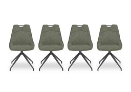Pedro Set of 4 Fabric Swivel Dining Chairs - Green