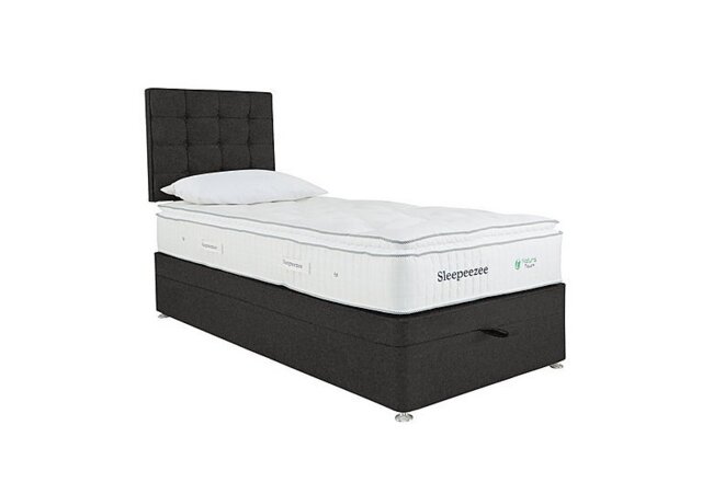 Sleepeezee - Natural Touch 2000 Pillowtop End Ottoman Divan Set - Single - Tweed Charcoal