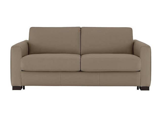 Nicoletti - Alcova 3 Seater Leather Sofa Bed with Box Arms - Torello Taupe - Sofas and Armchairs - In Time for Christmas