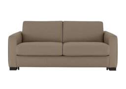 Nicoletti - Alcova 3 Seater Leather Sofa Bed with Box Arms - Torello Taupe