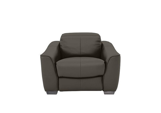 Xavier HW Leather Armchair with Power Recliner - Charcoal Grey