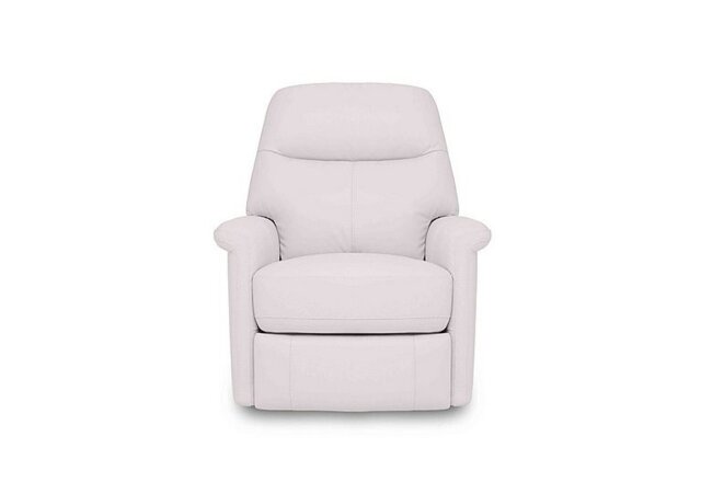 World of Leather - Compact Collection Lille Leather Rocker Swivel Chair with Power Recliner - BV Star White