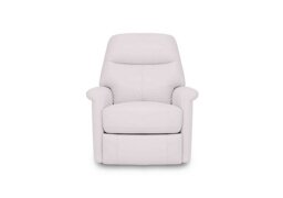 World of Leather - Compact Collection Lille Leather Rocker Swivel Chair with Power Recliner - BV Star White