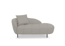 World of Leather - Bridgerton Leather Chaise - Silver Grey