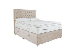 Sleepeezee - Natural Touch 3000 Pillowtop Side Ottoman Divan Set - Double - Tweed Cream