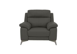 World of Leather - Missouri NC Leather Power Recliner Armchair - Charcoal Grey