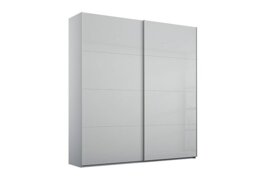 Rauch - Formes Glass 2 Door Slider Wardrobe - Silk Grey/Silk Grey Front