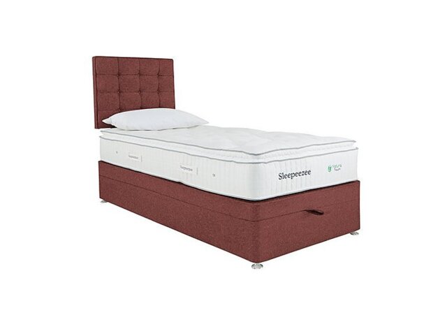 Sleepeezee - Natural Touch 2000 Pillowtop End Ottoman Divan Set - Single - Tweed Rose