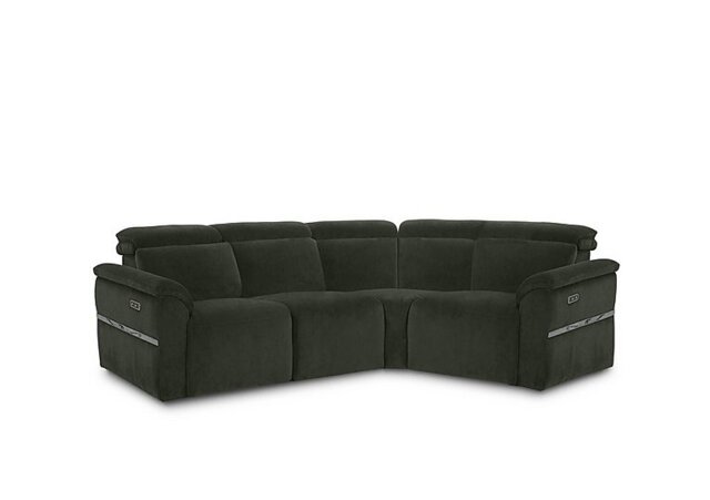 Dolomite Small Fabric Right Hand Facing Corner Sofa with Power Recliner - Manhattan Pine
