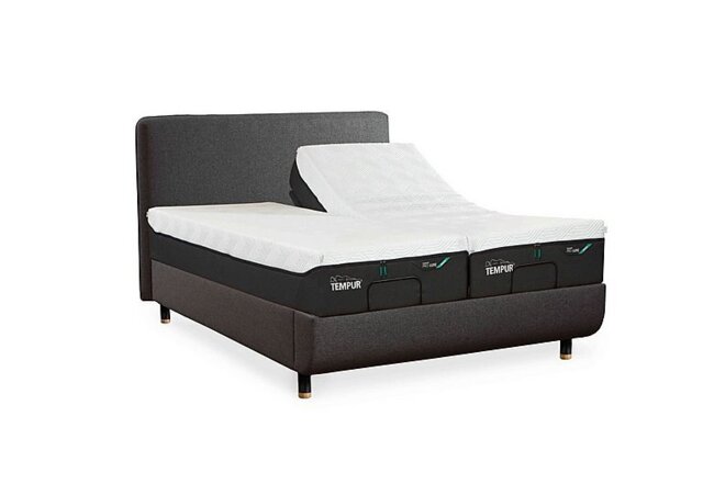 TEMPUR - Arc Adjustable Disc Bed Frame with Form Headboard - King Size - Matt Black