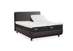 TEMPUR - Arc Adjustable Disc Bed Frame with Form Headboard - King Size - Matt Black
