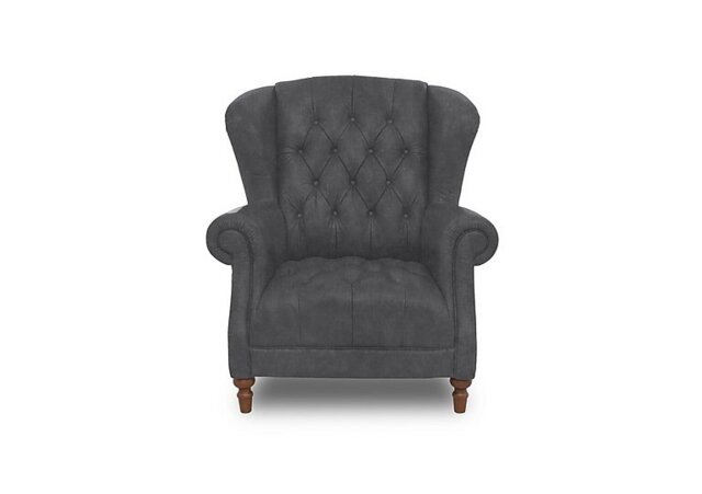 Columbus Fabric Wing Chair - Manhattan Charcoal