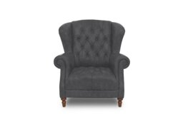 Columbus Fabric Wing Chair - Manhattan Charcoal