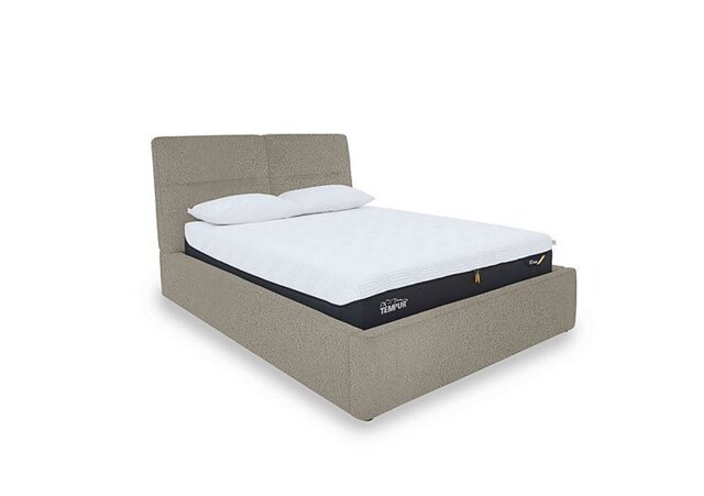 Stark Fabric Manual Ottoman Bed Frame - Super King - Silver
