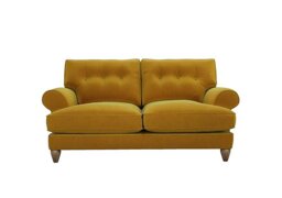 The Lounge Co. - Bronwyn 2.5 Seater Fabric Classic Back Fibre Fill Sofa With Walnut Feet - Golden Spice
