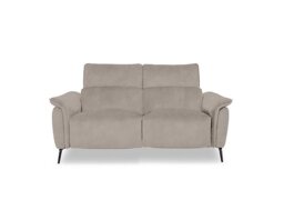Jude Fabric 2 Seater Recliner Sofa with Headrests and Power Lumbar - Dexter Ivory