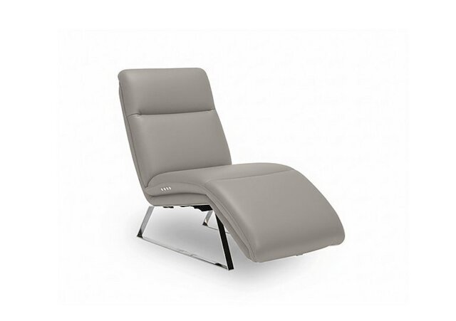 Rhianna Leather Power Recliner Chaise Chair - New Grey
