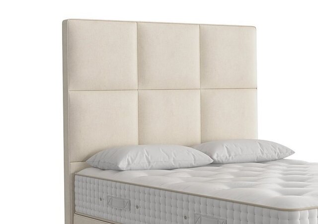 Vispring - Atlas Floor Standing Headboard - Small Double - Chain Weave Fawn