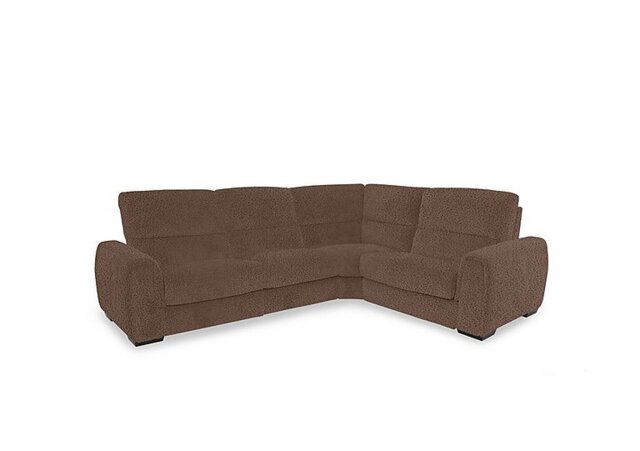 Flex Fabric Small Right Hand Facing Corner Sofa Bed with Power Recliner and Storage Arms - Hazelnut - Sofas and Armchairs - In Time for Christmas