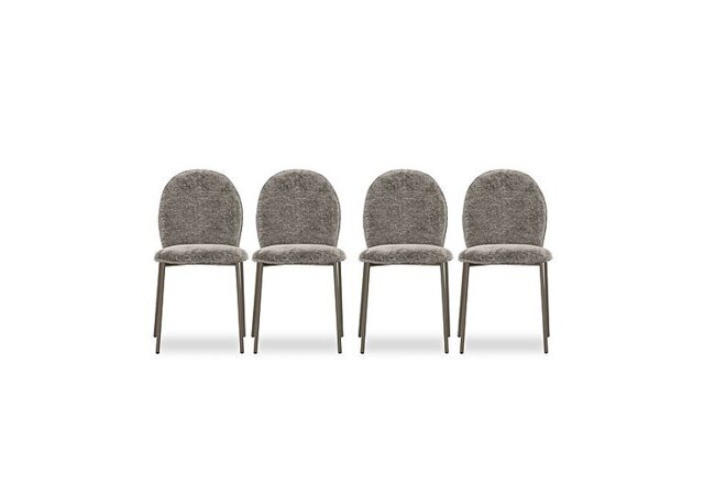 Connubia - Riley Set of 4 Mid Lava Metal Leg Dining Chairs