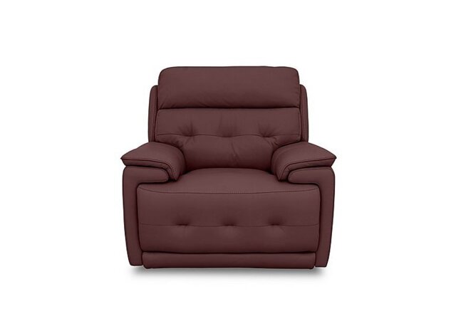 World of Leather - Brescia NC Leather Chair with Power Recliner - NC Deep Red