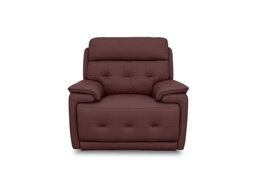 World of Leather - Brescia NC Leather Chair with Power Recliner - NC Deep Red